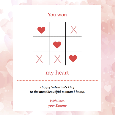 Valentine's Day Tic Tac Toe eCard